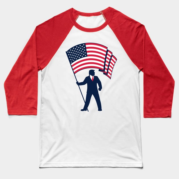 President Trump Bearing the Flag of the USA Baseball T-Shirt by Malchev